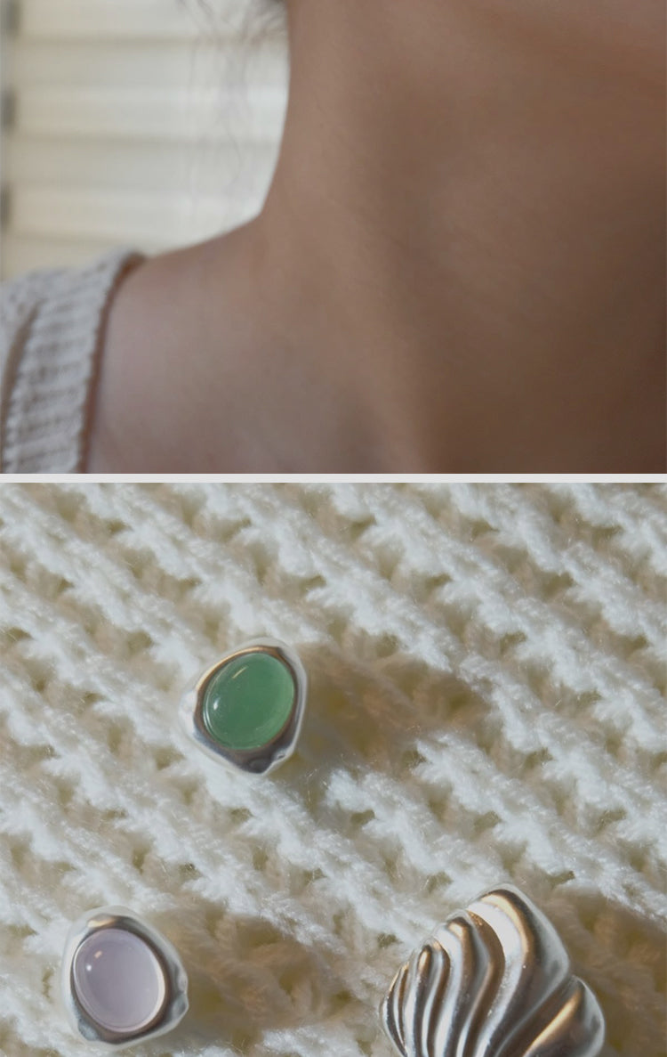 Desolate Healing Series Square Wave Ripple Retro Earrings