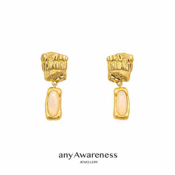 Temple Column Jigsaw Earrings