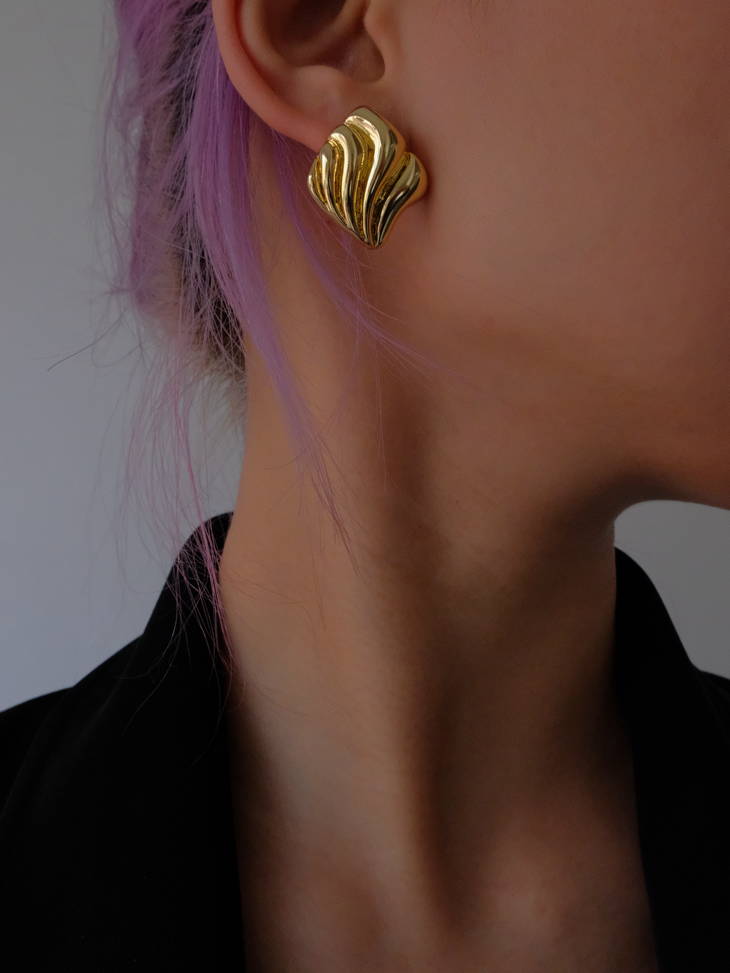 Desolate Healing Series Square Wave Ripple Retro Earrings